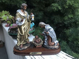 Vintage Da Vinci Collection Nativity Scene Jesus Sculpture Mounted On Wood