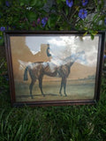 Antique Horse Jockey fervacoes Horseback riding Equestrian Artwork framed Art Picture