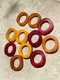 Vintage Bakelite Red Orange Yellow Set of 11 Napkin Ring Holders Lot Collection