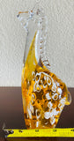 Vintage Glass Art Orange and Translucent Giraffe Animal Paper Weight Decor