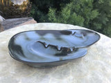 Vintage Frankoma Pottery F203 Teardrop Ashtray Blue Woodland Moss Ash Tray