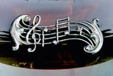 Antique Vintage Musical Notes Music Sterling Silver 925 Brooch Pin