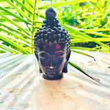 Antique Bronze Metal Thai Buddha Head Bust Buddhist Spiritual Art Decor