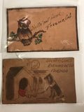 Lot Of 9 Early 1900s Antique Leather Postcards