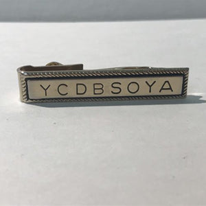 Vintage YCDBSOYA Hickok Salesman Tie Bar Clip Gold Tone