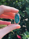 Vintage Sterling Silver 925 Blue Oval Turquoise Ring 7.36 grams Size 6.5