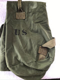 US Military Army Canvas Duffel Bag Rucksack Backpack Heavy Duty Vintage USA