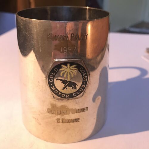 Rare Gold Coast Motor Club 1957 Kumasi Rally Outright Winner Sterling Silver Mug