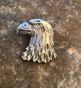 Estate Sterling Silver 925 Etched Eagle Pendant Charm