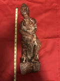 Indian Folk Art Wooden Carved Doll Figurine