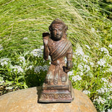 Asian Kneeling Metal Antique Vintage Deity Spiritual Art Relic Figurine Statue