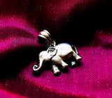 Vintage Sterling Silver 925 Happy Elephant Good Luck Pendant Charm