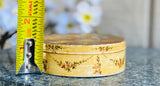 Antique Victorian Yellow Floral Outdoor Scenery Trinket Keepsake Box Container