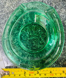 Vintage Transparent Green Glass Horse Horseshoe Good Luck Ashtray Dish