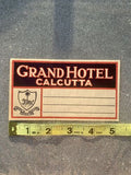 Grand Hotel Calcutta Original Unused Advertising Luggage Label Sticker Rare