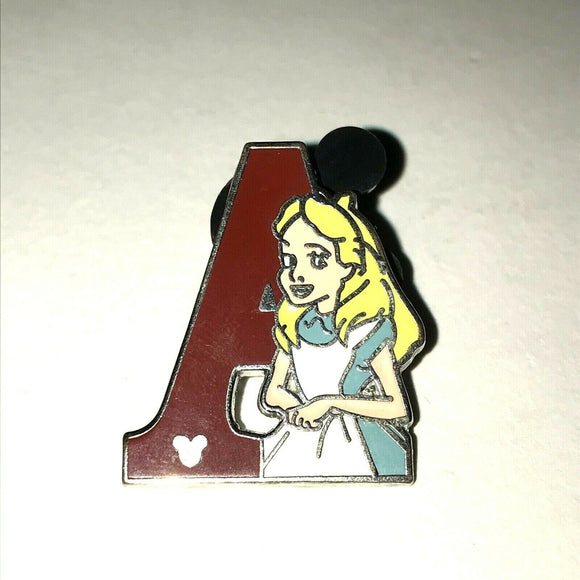 Alice In Wonderland Alphabet Letter A Hidden Mickey HM Disney Pin DLR 2011