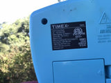 Timex Retro Chrome Radio Alarm Clock EUC Aqua Blue