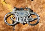 Rare Adelaide Australia Silver Tone Bicycle Ennamel Pin