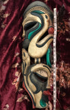 Antique Vintage Handmade Wood Carved Handpainted Art Double Face Mask Decor