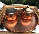 Stunning Vintage 4pc ODI NT SOLID COPPER TEA COFFEE SET