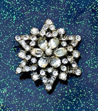 Vintage Star Floral Rhinestone Pin Brooch