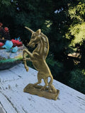 Vintage Brass Standing Unicorn Mythical Horse Statue Figurine