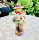 Vintage Signed Anri Wooden Nature Boy Figurine