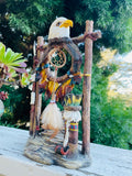 Collections Etc. Eagle Bird Feathers Dream Catcher SW Figurine Art Sculpture Dec
