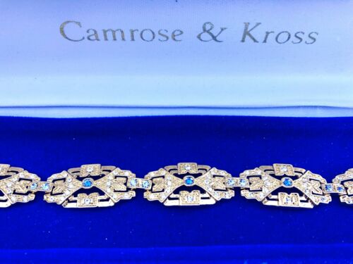 Jacqueline Kennedy, First Lady Camrose & Kross Gold Tone Bracelet W/ Blue Stones