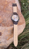 Authentic Ridgeline Denali 100M Water Resistant Black Brown Leather Wrist Watch