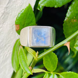 Sterling Silver 925 Moonstone Square Ring Size 9 Weighs 8.0g