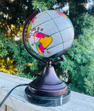 Metal Decorative Multi Color Painted Art Glass Colorful World Globe Lamp Light