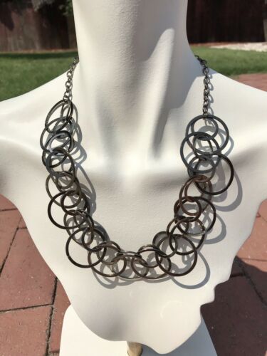 Designer Alfani Geometric Circles Abstract Metal Necklace