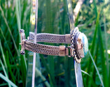 Sterling Silver 925 Signed Designer Barse Large Turquoise Stone Toggle Bracelet