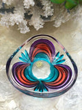 Murano Venezia Made In Italy Hand Painted Multi Color Art Glass Bowl Candy Dish
