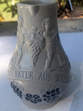 Trinkt Wie Vater Aus Stein Den Wein German Stoneware Wine Blue & White Pitcher