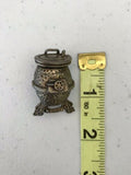 Vintage Metal Pot Belly Stove Brooch Pin
