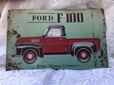 Vintage Ford F-100 Truck Ford Motor Company Metal Sign