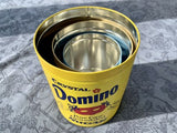 Crystal Domino Sugar Cain Yellow Blue Tan Tin Canisters Set Of 3 Vintage