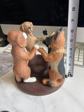 Circle of Friends Dogs Holding Hands Paws Candle Holder 2001 Penco #8035 Ceramic