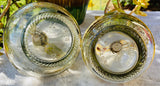 Vintage Chambord France Royale Liquor Gold Tone Decanter Glass Bottles Set of 2