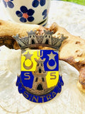 Sintra Portugal Blue yellow Enamel Castle Moon Star Portuguese Car Badge rare