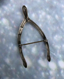 Vintage Estate Sterling Silver Wish Bone Pin Brooch