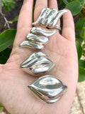 Vintage Sterling Silver Signed 925 Mexico Chunky Clip On Earrings Set of 2 Lot