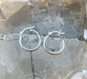 Dainty Sterling Silver 925 Hoops Mini Small Petite Hoop Pierced Earrings 1.4g