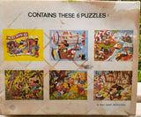 Vintage Walt Disney Mickey Mouse Straco 6 In 1 Puzzle Blocks (20 Puzzle Blocks)