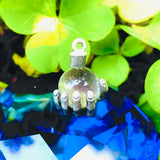 Vintage Silver Mythical Magic Crystal Ball in Hand Claw Witch Charm Pendant 4g