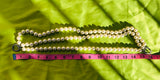 Designer Kenneth Jay Lane KJL Faux Pearl 12mm Beaded Rhinestone Strand Necklace