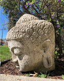 Large Lava Stone Buddha head sculpture garden art